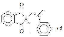 2-[2-(3-氯苯基)丙-2-烯-1-基]-2-乙基茚滿-1,3-二酮；
2-[2-(3-Chlorophenyl)-2-propen-1-yl]-2-ethyl-1H-indene-1,3(2H)-dione；
CPED